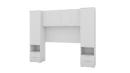 Amos Mann Furniture Cellini Matte White 6 Door 4 Drawer Overbed Wardrobe Storage Unit With Hanging Rails - thumbnail 3