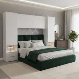Amos Mann Furniture Cellini Matte White 6 Door 4 Drawer Overbed Wardrobe Storage Unit With Hanging Rails - thumbnail 8