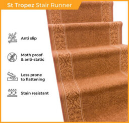 St Tropez Stair Runner - Hardwearing, Non-Slip & Durable Carpet For Stairs & Staircases, Multiple Lengths - thumbnail 3