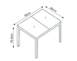 Vcm Alu Glass Garden Table Balcony Table 80X80 - thumbnail 6