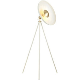Loops 1460mm Floor Lamp - Warm White & Brushed Brass Plate - Standing Led Light Base & Shade
