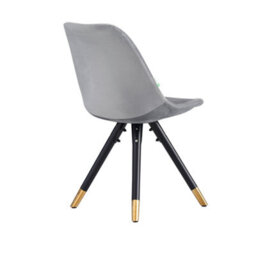 Life Interiors Set Of 2 Grey Sofia Ergonomic Modern Dining Chairs Upholstered In Velvet Metal Legs With Gold & Tips - thumbnail 4