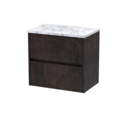 Balterley Chartley Contemporary 2 Drawer Wall Hung Vanity Unit With Laminate Worktop, Metallic Slate, 600mm