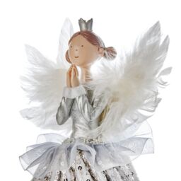 Premier Decorations Limited Silver Angel With Crown Christmas Tree Topper - thumbnail 3