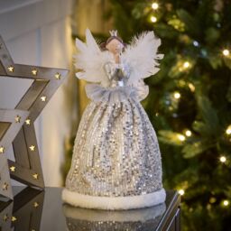 Premier Decorations Limited Silver Angel With Crown Christmas Tree Topper - thumbnail 4