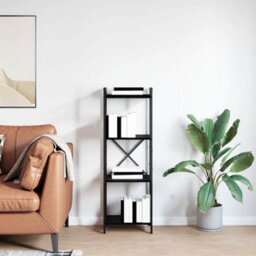 Berkfield Bookcase Black Oak 40 X 30 X 118 Cm Engineered Wood - thumbnail 4