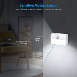 Amorly Set Of 2 Cool White Indoor Motion Sensor Stair Lights, Battery Operated Portable Led Night Light For Hallway, Bedroom, Steps - thumbnail 3