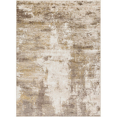 Livabliss San Francisco-Abstract Brown Taupe Grey Modern Marble Living Dining Bedroom Rug 120 X 170 Cm Easy Care, Non Shedding - image 1