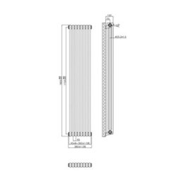 Plum&clay Corwin Rustic Brass Triple Column Vertical Traditional Cast Iron Style Radiator (W)380mm (H)1800mm - thumbnail 5