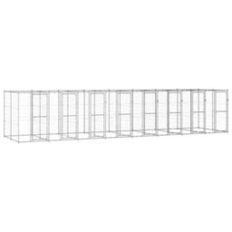 Berkfield Outdoor Dog Kennel Galvanised Steel 19.36 M2