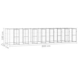 Berkfield Outdoor Dog Kennel Galvanised Steel 19.36 M2 - thumbnail 6