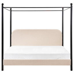 Beliani Four Poster Bed Boucle Dannemois 180 X 200 Cm (Eu Super King) Beige - thumbnail 5