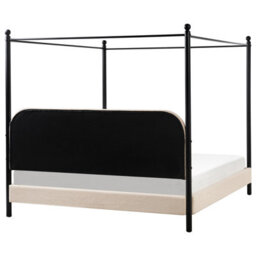 Beliani Four Poster Bed Boucle Dannemois 180 X 200 Cm (Eu Super King) Beige - thumbnail 6