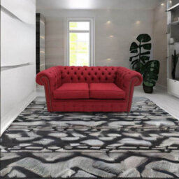 Chesterfield Original 2 Seater Sofa Settee Charles Wine Red Linen Fabric In Classic Style - thumbnail 4