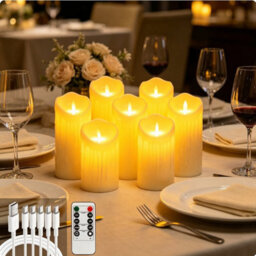 Amorly 5 Pack Usb Rechargeable Flameless Led Candles With Timer & Remote Control, Candle Lights For Wedding,festival,indoor&outdoor Decor - thumbnail 3