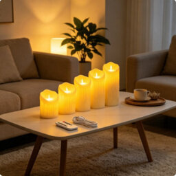 Amorly 5 Pack Usb Rechargeable Flameless Led Candles With Timer & Remote Control, Candle Lights For Wedding,festival,indoor&outdoor Decor - thumbnail 4