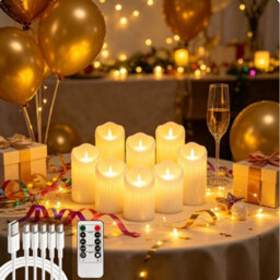 Amorly 5 Pack Usb Rechargeable Flameless Led Candles With Timer & Remote Control, Candle Lights For Wedding,festival,indoor&outdoor Decor - thumbnail 5