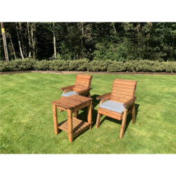 Marlborough Deluxe 2 Chair & Table Outdoor Set With 2 X Chair Cushion Grey - thumbnail 5