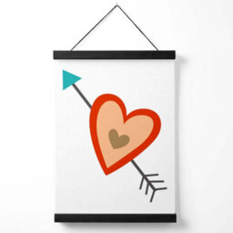 Artze Wall Art Tribal Orange Heart And Arrow Art Print With Black Frame Size: A4 - thumbnail 1