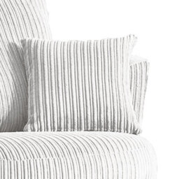 Furnishings For Less UK Luxor Jumbo Cord Silver Fabric Single Seater 360 Degree Swivel Chair Sofa Accessory - thumbnail 2