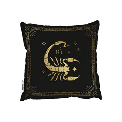 Andrew Lee Zodiac Scorpio Horoscope In Black & Gold (Outdoor Cushion) / 45Cm X 45Cm - image 1