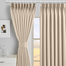 Ameha Cream Blackout Pencil Pleat Curtains Ready Made Thermal Insulated Heavy Thick Curtain 66''x90'' Bedroom Living Room Uk - thumbnail 4