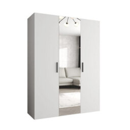 Arte Bari Ii Hinged Door Wardrobe 150Cm In White - Bright, Mirrored Storage For Effortless Modern Living - thumbnail 2
