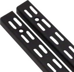 Afit Black Twin Slot Uprights 1600mm - Pack Of 2 - Genuine 32mm Twin Slot Adjustable Wall Shelving - thumbnail 1