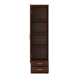 Wyld Haus Sonderborg Tall Narrow Cabinet, Dark Mahogany, 1 Door 2 Drawers - thumbnail 3