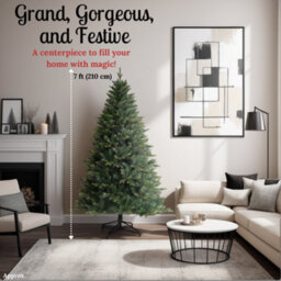 Evre Brunswick Spruce Extra Bushy Artificial Christmas Tree 7 Ft 210Cm 1200 Tips - 4/5/6/7/8 Ft Available - thumbnail 3