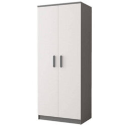 Arte Smyk Ii 06 White Front Grey Carcass Hinged Wardrobe 800mm H1930mm D500mm With Sophisticated Grey Handles - thumbnail 1