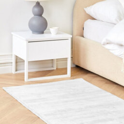 Beliani Hand-Tufted Low Pile Area Rug Light Grey 80 X 150 Cm - Viscose Cotton Blend Modern Rectangular - thumbnail 2
