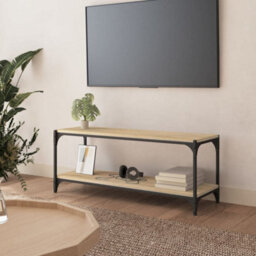 Berkfield Tv Cabinet Sonoma Oak 100X33X41 Cm Engineered Wood And Steel - thumbnail 1