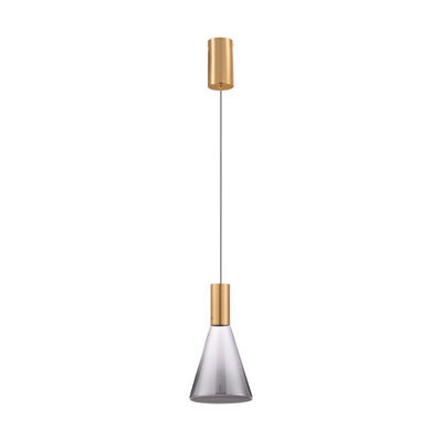 Luminosa Lighting Luminosa Voi Slim Pendant Ceiling Light Smokey, Brass Gold Triac Dimmable Led 8W 182Lm 3000K - image 1