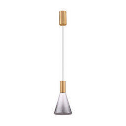 Luminosa Lighting Luminosa Voi Slim Pendant Ceiling Light Smokey, Brass Gold Triac Dimmable Led 8W 182Lm 3000K - thumbnail 1