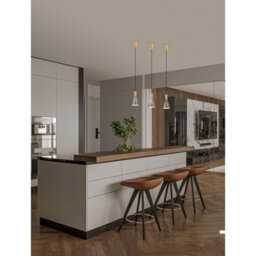 Luminosa Lighting Luminosa Voi Slim Pendant Ceiling Light Smokey, Brass Gold Triac Dimmable Led 8W 182Lm 3000K - thumbnail 2