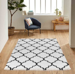 Moroccan Berber Shaggy Rugs Living Room Trellis Stone 120X170 Cm - thumbnail 3