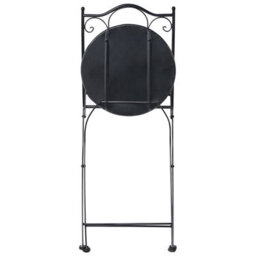 Wyld And Coco Set Of 2 Black Mosaic Ceramic Folding Garden Chairs, Compact Space-Saving Outdoor Seating For Balconies And Patios - thumbnail 9