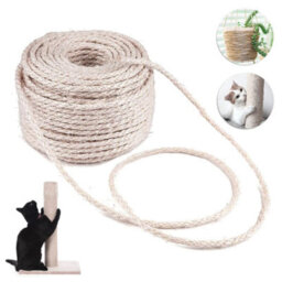 SolaDirect Sisal Rope For Cat Scratcher Cat Tree Repairing - 50 M / 164 Ft Of 6 mm Natural Sisal Rope For Scratching Post Tower Replacement - thumbnail 3