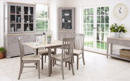 Statement Furniture Florence Square Extendable Kitchen Dining Table In Dove Grey - thumbnail 6