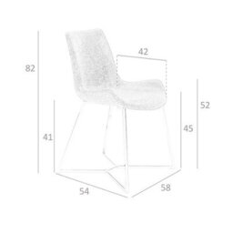 Angel Cerda Stylish Dark Grey Fabric Dining Chair - thumbnail 7