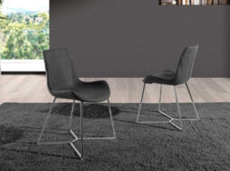 Angel Cerda Stylish Dark Grey Fabric Dining Chair - thumbnail 2