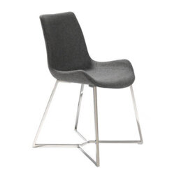 Angel Cerda Stylish Dark Grey Fabric Dining Chair - thumbnail 1