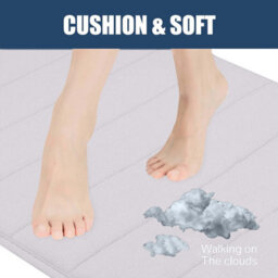 Ameha White Memory Foam Bath Door Mats Bathroom Rug Super Soft Water Absorbent Luxury 40X60 Cm - thumbnail 7