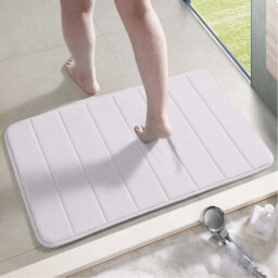 Ameha White Memory Foam Bath Door Mats Bathroom Rug Super Soft Water Absorbent Luxury 40X60 Cm - thumbnail 9