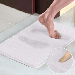 Ameha White Memory Foam Bath Door Mats Bathroom Rug Super Soft Water Absorbent Luxury 40X60 Cm - thumbnail 8