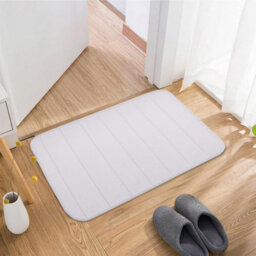 Ameha White Memory Foam Bath Door Mats Bathroom Rug Super Soft Water Absorbent Luxury 40X60 Cm - thumbnail 2