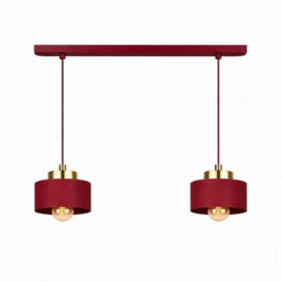 Luminosa Lighting Luminosa Simply Bar Pendant Ceiling Light Burgundy, Gold 2X E27 - thumbnail 1