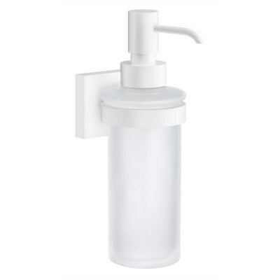 Smedbo Frosted Glass 200Ml Soap Dispenser With Square Wall Mount