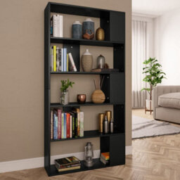 Berkfield Book Cabinet/room Divider Black 80X24X159 Cm Engineered Wood